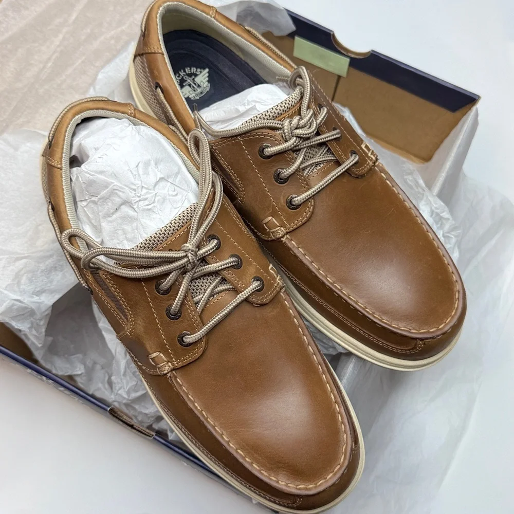 Dockers Men's Beacon Leather Casual Boat Shoe with NeverWet- Size 11.5M